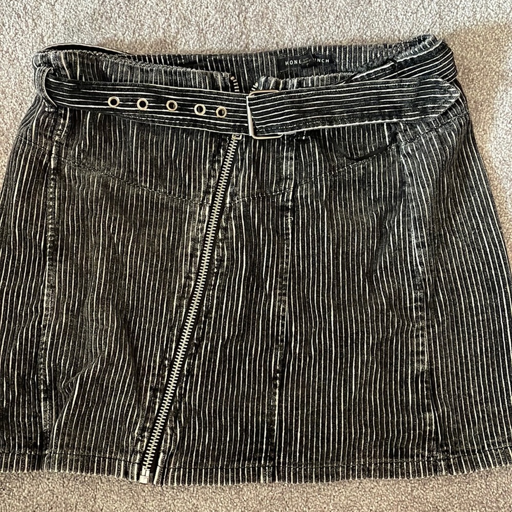Black Belted Mini Skirt